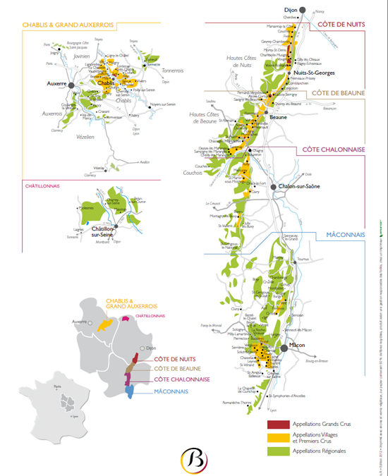 Une sélection représentative des vins de Bourgogne